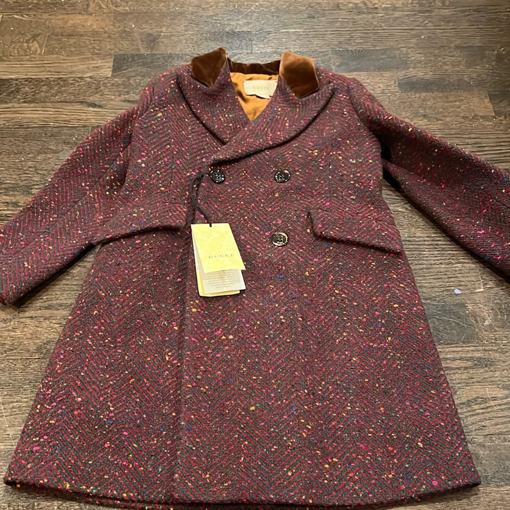 Gucci Kids Double-Breasted Tweed Coat